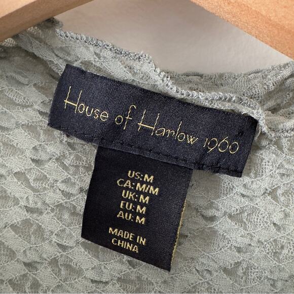 Revolve House of Harlow 1960 Sheer Sleeveless Mock Neck Textured Tank Top NWOT M - Picture 6 of 9